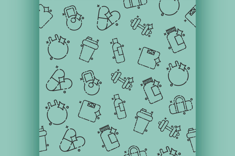 gym-concept-icons-pattern