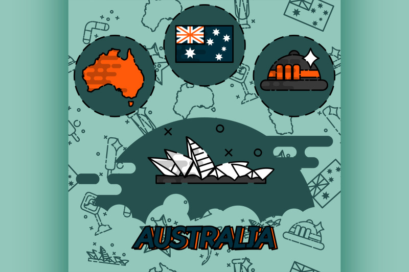 australia-flat-concept-icons