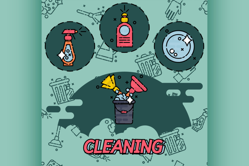 cleaning-flat-concept-icons