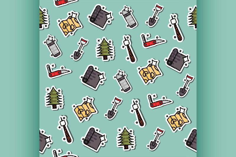 boy-scouts-concept-icons-pattern