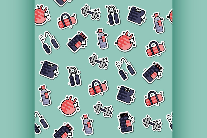 gym-concept-icons-pattern