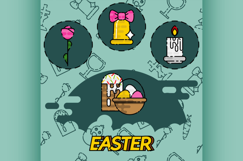 easter-flat-concept-icons