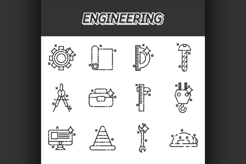 engineering-flat-icons-set