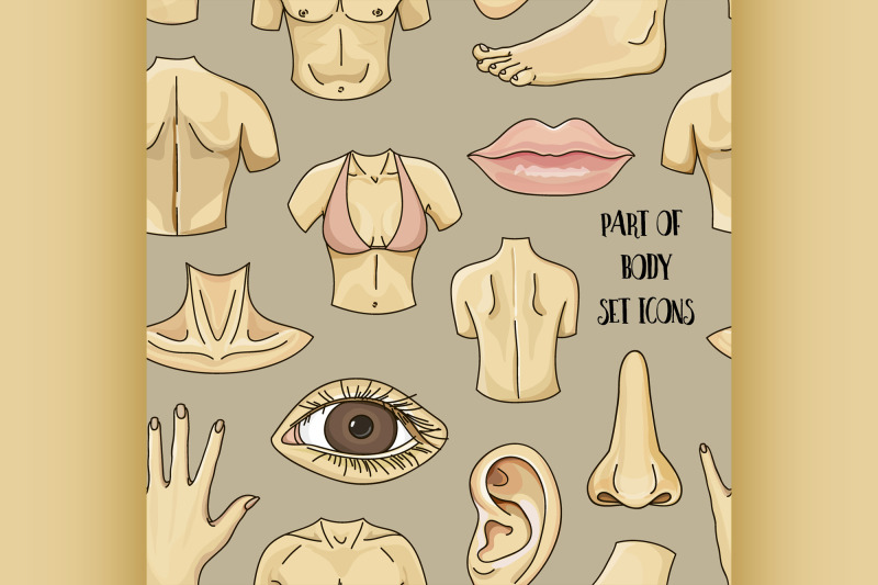 part-of-body-set-icons-pattern