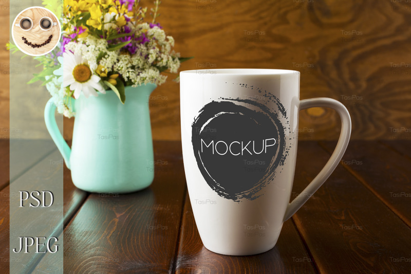 coffee-mug-mockup-with-mint-green-flowerpot