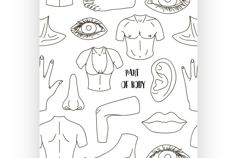 part-of-body-set-icons-pattern