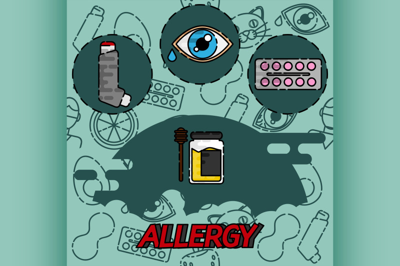 allergy-flat-concept-icons