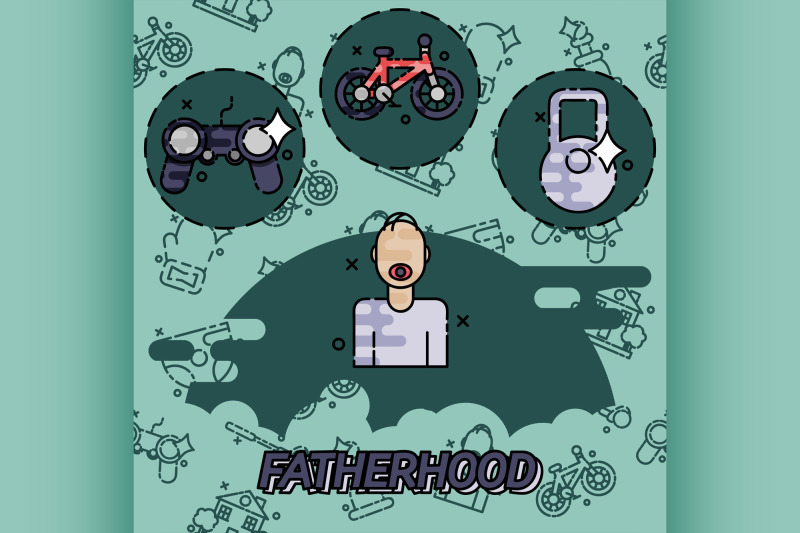 fatherhood-flat-concept-icons