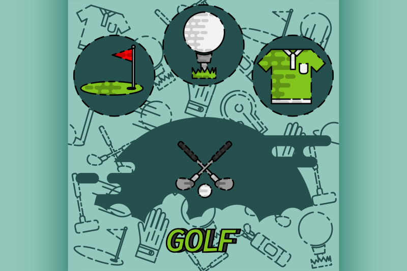 golf-flat-concept-icons
