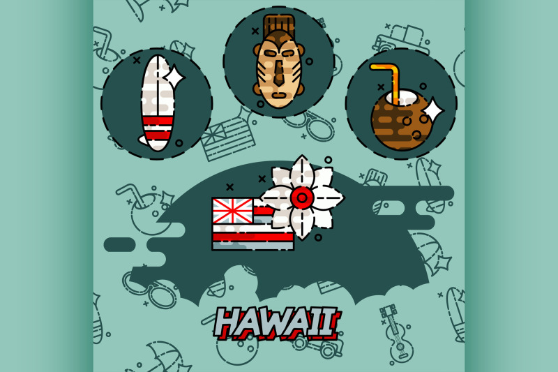 hawaii-flat-concept-icons