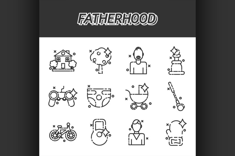 fatherhood-flat-icons-set