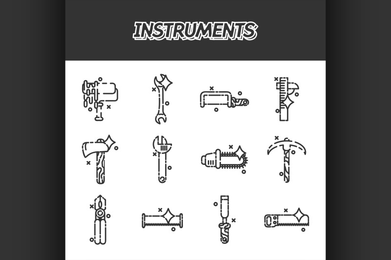 instruments-flat-icons-set