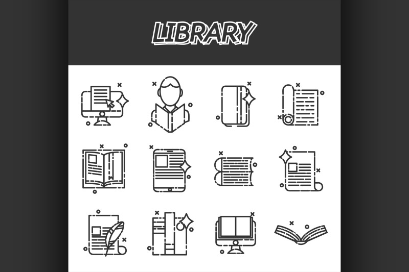 library-icons-set