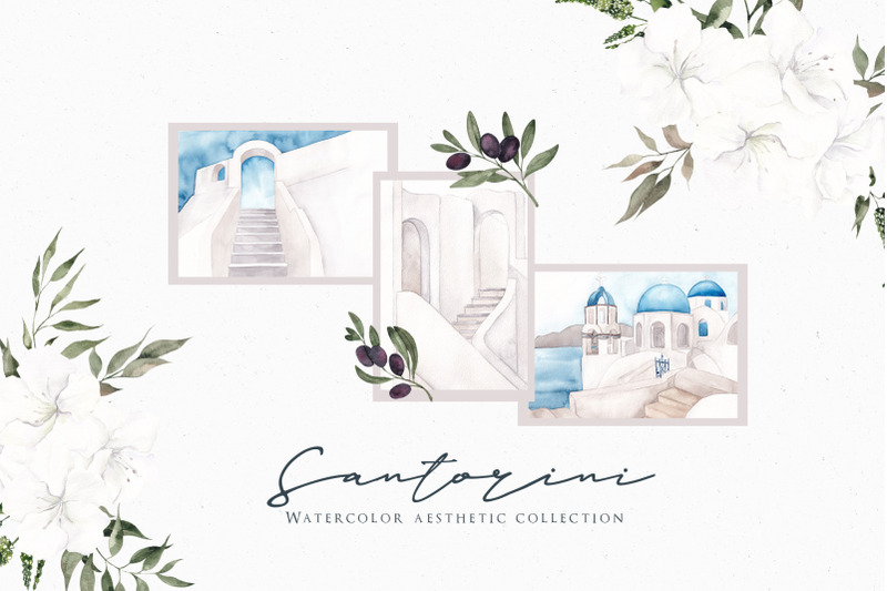 santorini-aesthetic-watercolor-collection