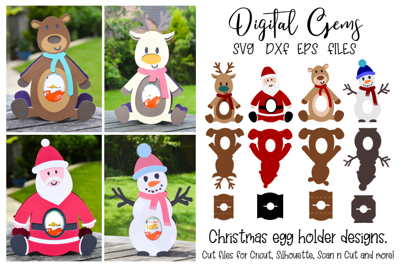christmas-egg-holders-santa-reindeer-snowman-and-bear