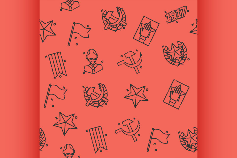 communism-concept-icons-pattern