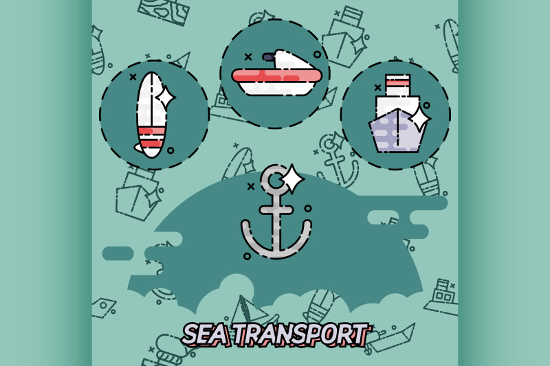 sea-transport-flat-concept-icons