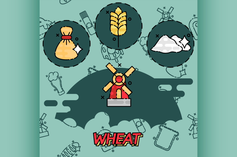 wheat-flat-concept-icons