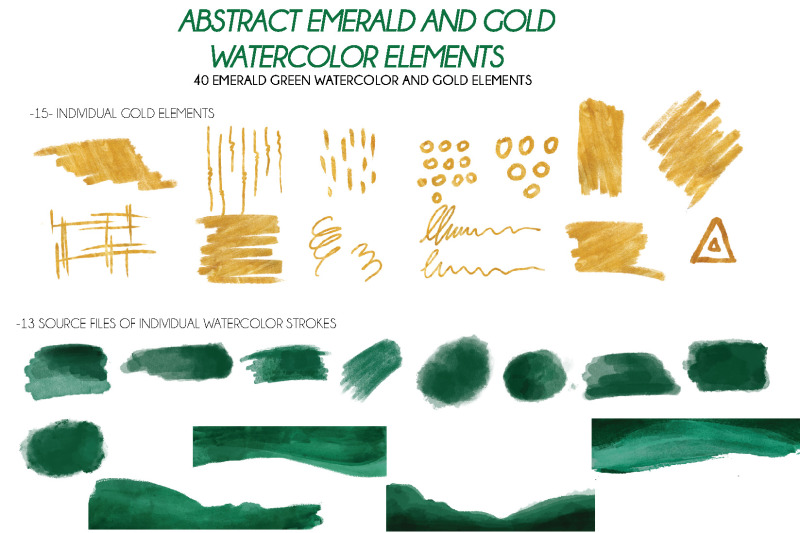 40-abstract-modern-emerald-green-and-gold-watercolor-elements-brush