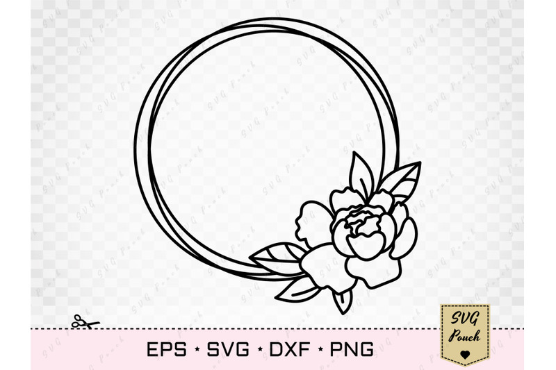 peony-flower-circle-frame-cut-file-svg