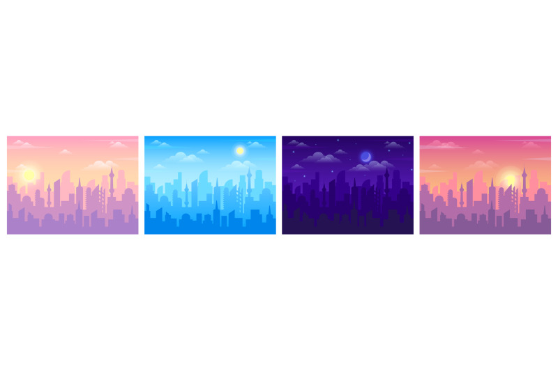 daytime-city-view-cityscape-sunrise-noon-and-night-time-skyline-lan