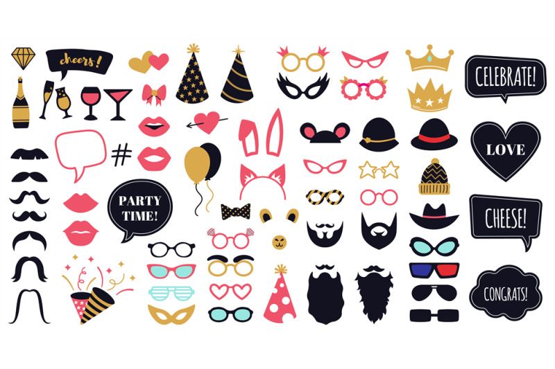 photobooth-party-props-funny-face-masks-glasses-crown-beard-and-bu