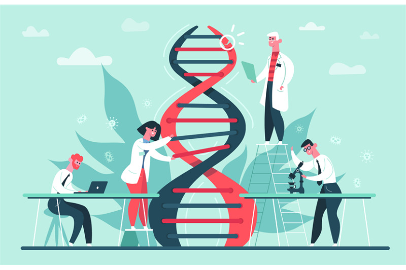 genetic-dna-research-lab-genome-and-dna-code-science-researches-scie