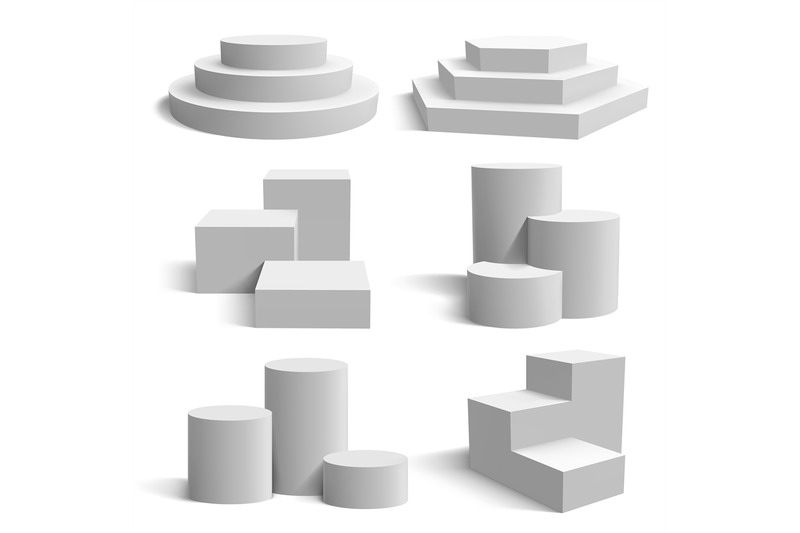 white-3d-podium-realistic-pedestal-cylinder-and-round-stand-stages-g