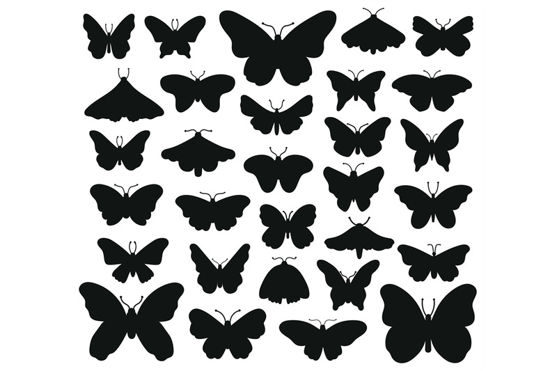 butterflies-silhouettes-hand-drawn-butterfly-drawing-insect-graphic