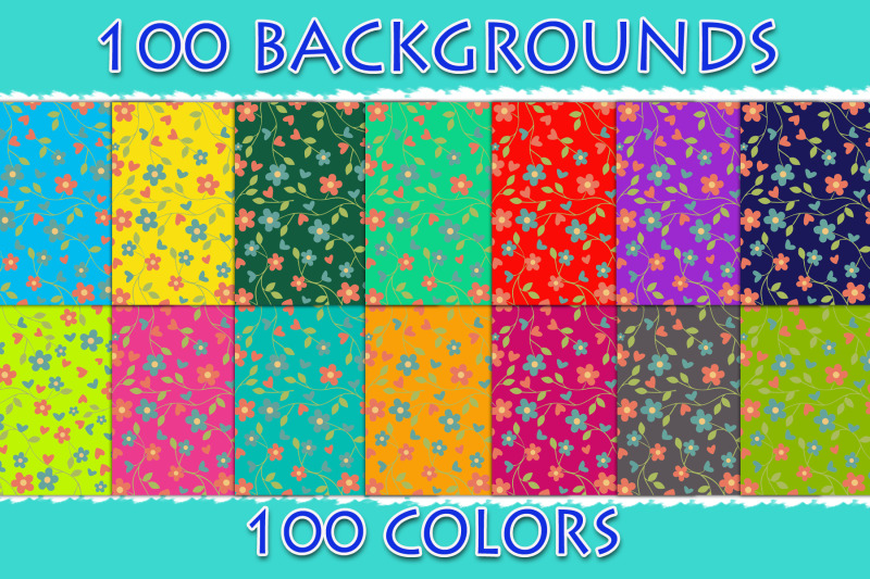 100-floral-digital-paper-floral-pattern