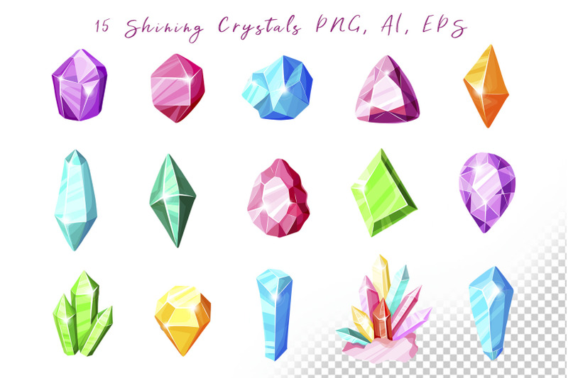 shining-crystals-vector-set