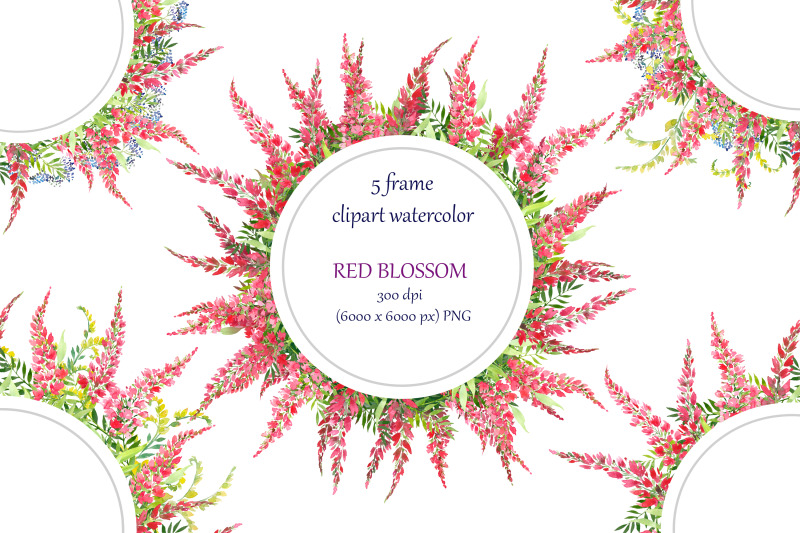 watercolor-round-frame-5-wreath-with-red-flowers