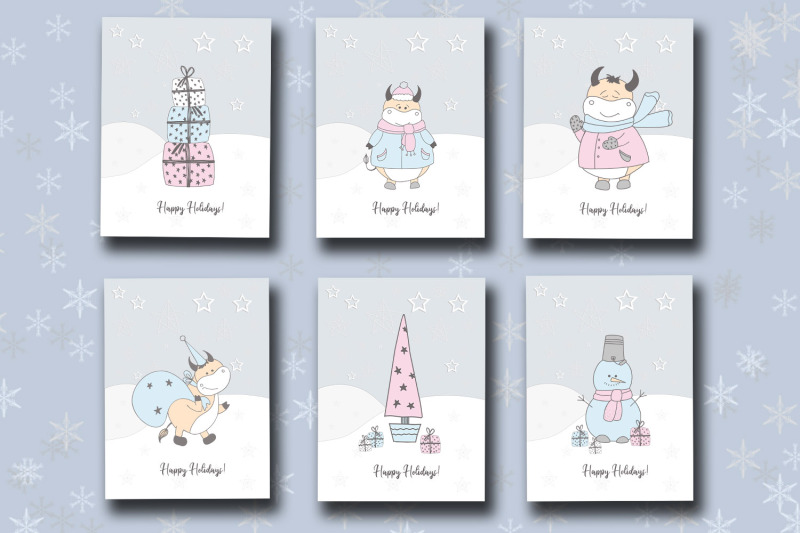 new-year-039-s-card-of-2021-cute-ox