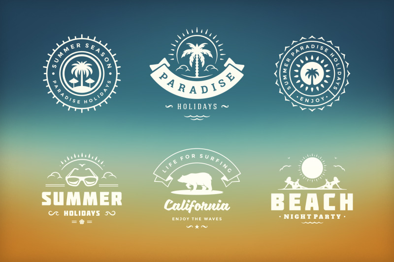 summer-holidays-emblems-amp-badges