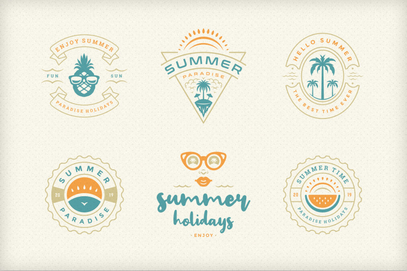 summer-holidays-emblems-amp-badges