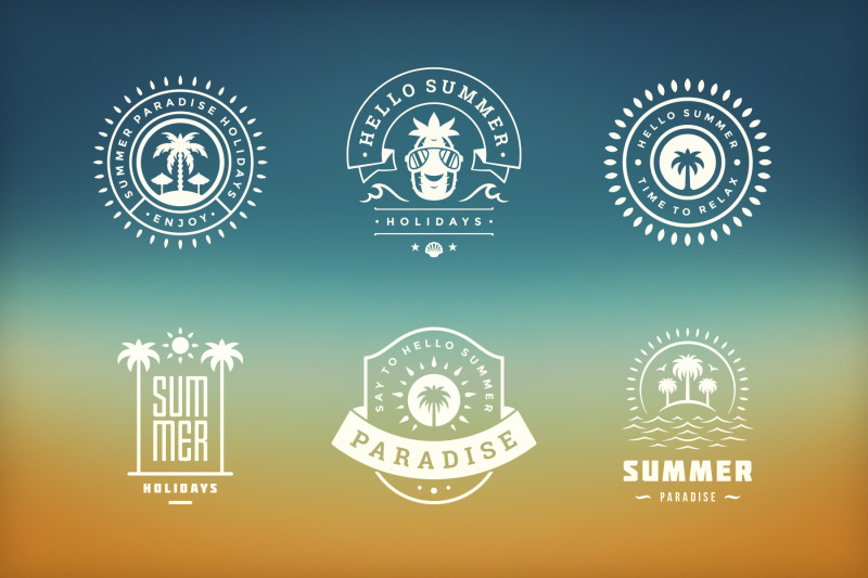 summer-holidays-emblems-amp-badges