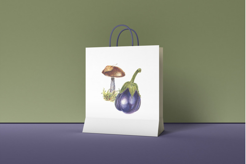 watercolor-vegetables-amp-mushrooms