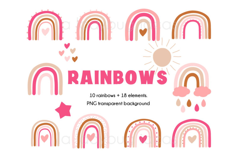 rainbows-clipart-pink-and-creme-rainbows-clip-art-28-png