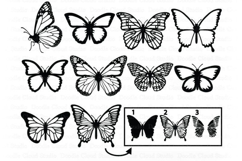 Download Butterfly SVG Bundle SVG Cut File, Butterfly Clipart, Summer. By Doodle Cloud Studio ...