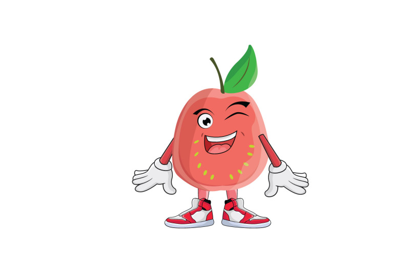 guava-wink-fruit-cartoon-character-design