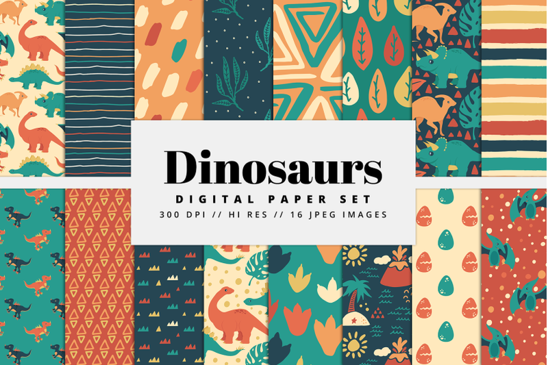 dinosaur-digital-paper-set