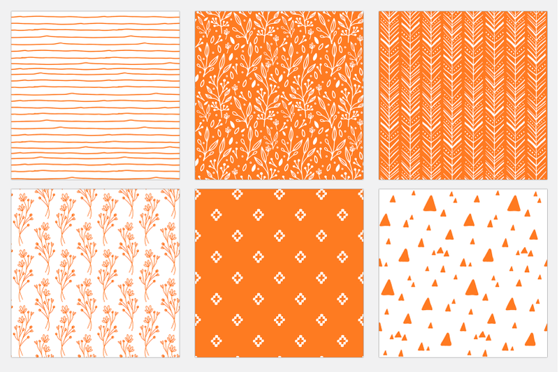 orange-digital-paper-set