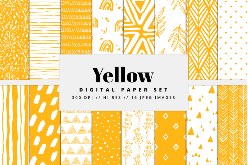 yellow-digital-paper-set
