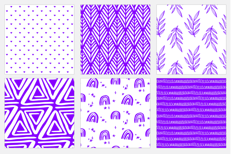 purple-digital-paper-set
