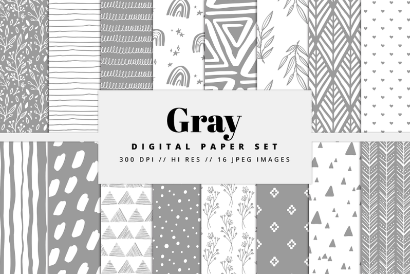 gray-digital-paper-set
