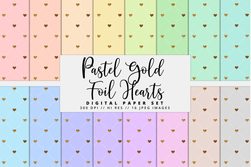 pastel-gold-foil-hearts-digital-paper-set