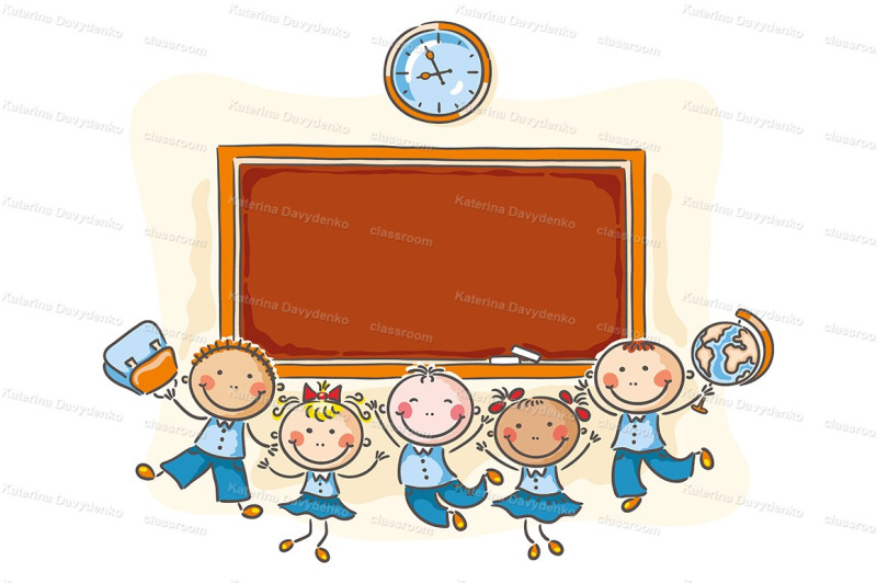 happy-schoolkids-with-a-blackboard