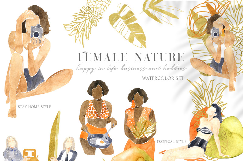 female-nature-tropical-watercolor-set