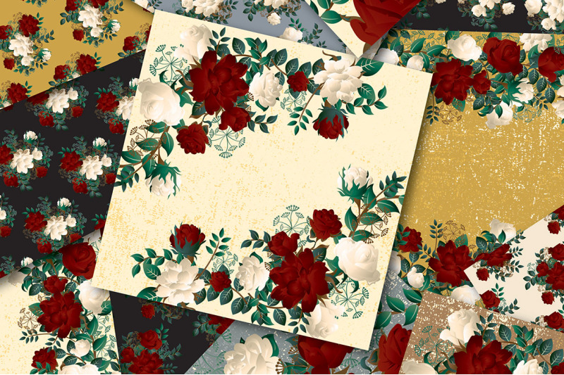 wedding-digital-papers-set-burgundy-floral-red-and-white-roses-bouq