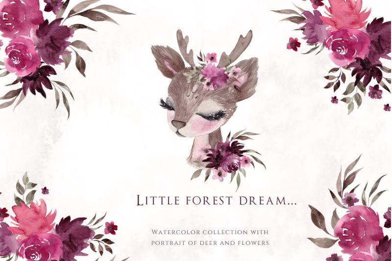 little-forest-dream-cute-watercolor-collection